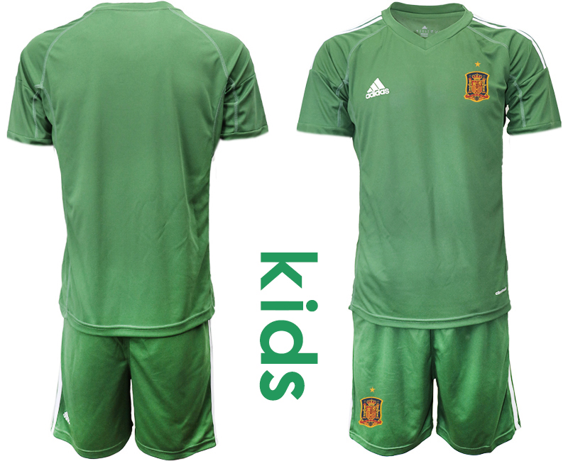 Youth 2021 European Cup Spain green goalkeeper Soccer Jersey2